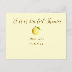 Lemon bridal shower modern simple minimal rustic b postcard