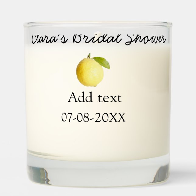 Lemon bridal shower modern simple minimal rustic b scented candle (Front)