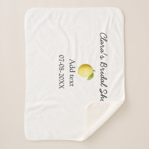 Lemon bridal shower modern simple minimal rustic b sherpa blanket