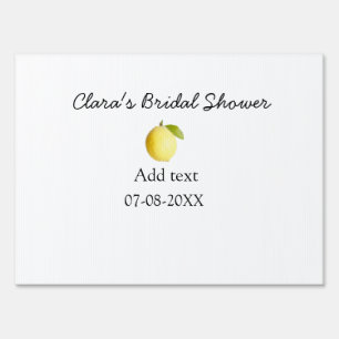 Lemon bridal shower modern simple minimal rustic b sign