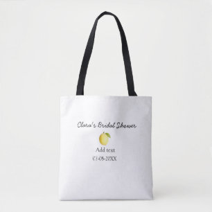 Lemon bridal shower modern simple minimal rustic b tote bag