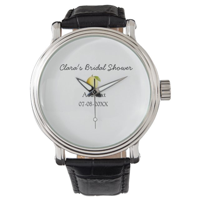 Lemon bridal shower modern simple minimal rustic b watch (Front)