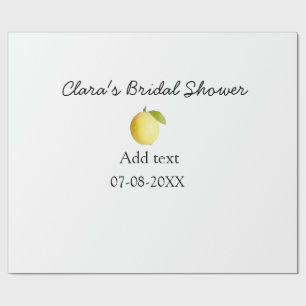 Lemon bridal shower modern simple minimal rustic b wrapping paper