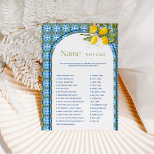 Lemon Bridal Shower Name That Cake Game Card