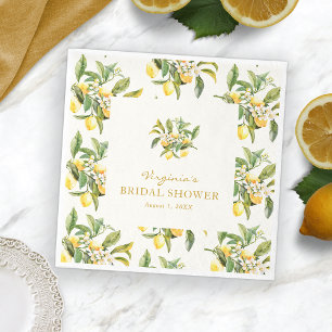 Lemon Bridal Shower Napkins