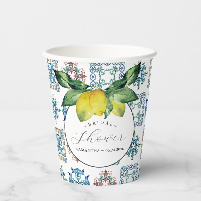 Lemon Bridal Shower Paper Cups (Front)