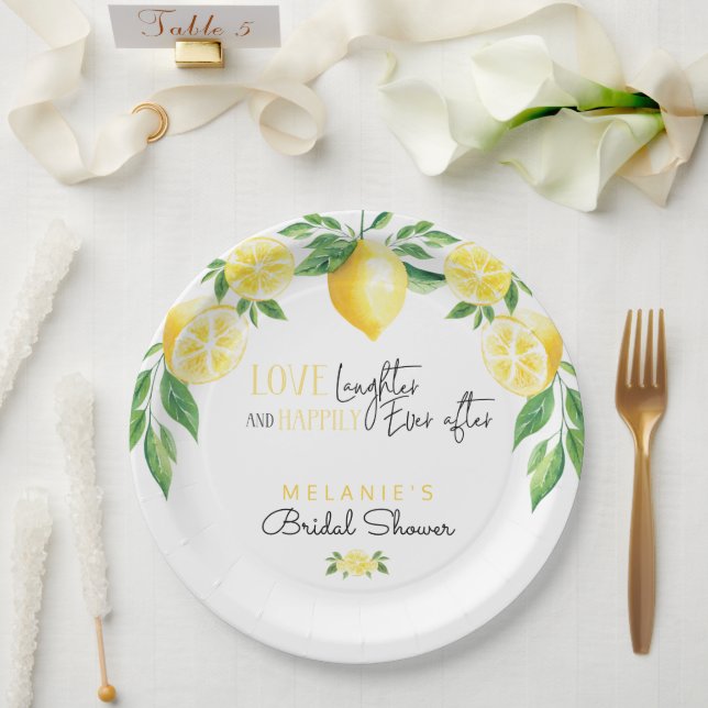 Lemon Bridal Shower Paper Plates (Wedding)