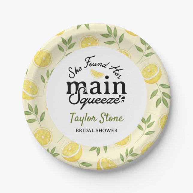 Lemon Bridal Shower  Paper Plates (Front)