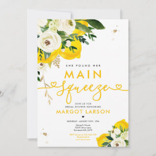 Lemon Bridal Shower She Found Her Main Squeeze Invitation