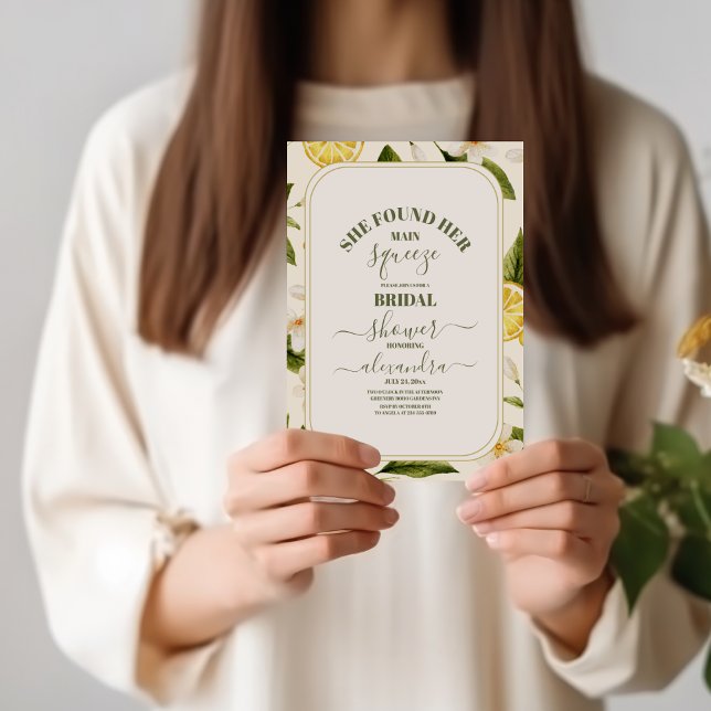 Lemon bridal shower She found her main squeeze Invitation (Creator Uploaded)