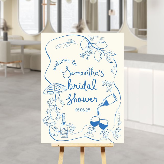 Lemon bridal shower sign, Amalfi coast bridal show Foam Board (Creator Uploaded)