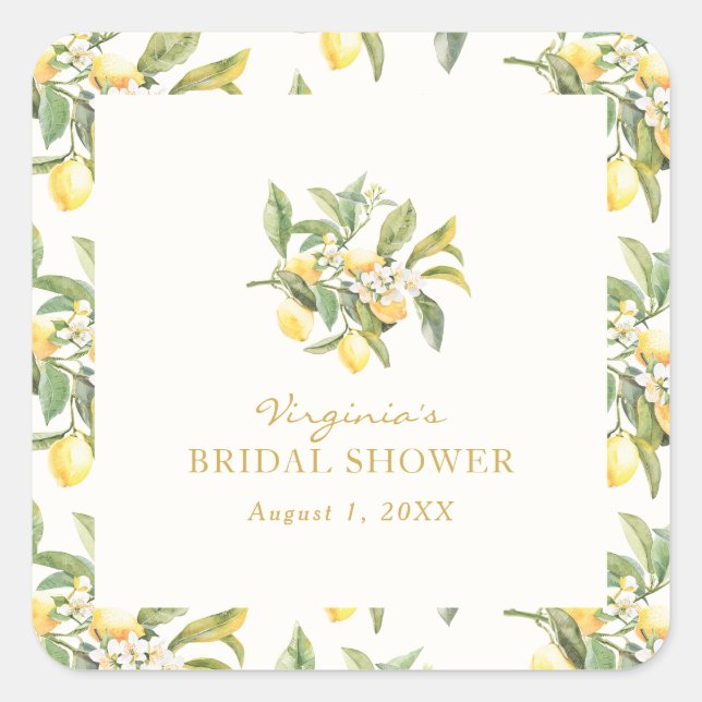 Lemon Bridal Shower Sticker (Front)