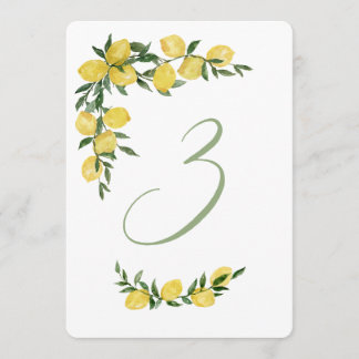 Lemon Bridal Shower Table Number Three