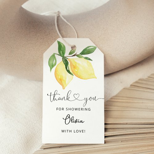 Lemon Bridal Shower Thank you Favor Tags