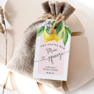 Lemon bridal shower thank you tag