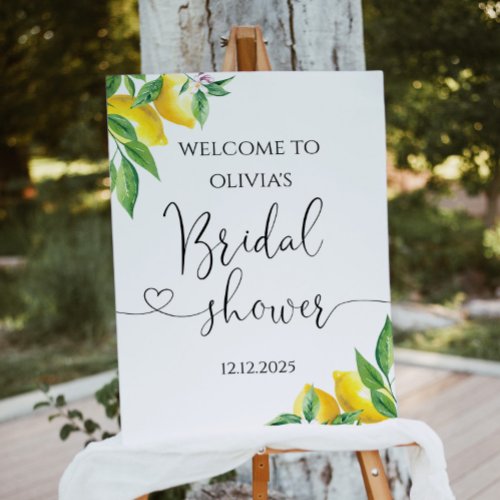 Lemon bridal shower welcome foam board