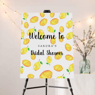 Lemon Bridal Shower Welcome Sign Script Citrus