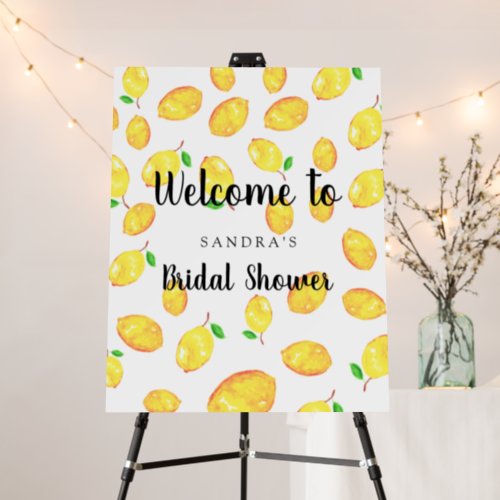 Lemon Bridal Shower Welcome Sign Script Citrus