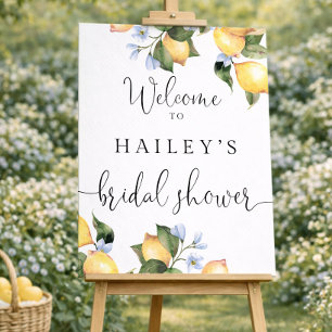 Lemon Bridal Shower Welcome Sign Template, Citrus 