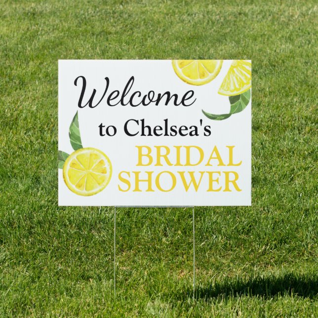 Lemon Bridal Shower Welcome Yard Sign (Insitu)