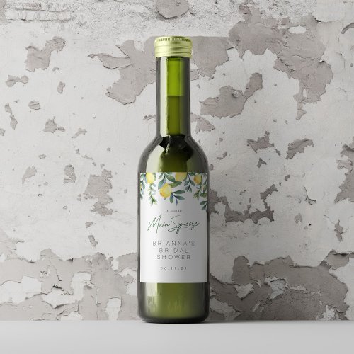 Lemon Bridal Shower Wine label Main squeeze Wine Label