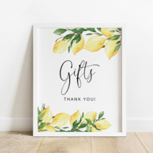 Lemon Bridal Wedding Shower Gifts Sign