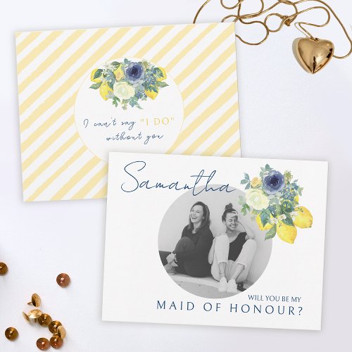Lemon Brides proposal Will you be my Maid of honor Thank You Card