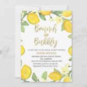 Lemon brunch and bubbly bridal shower invitation (Front)