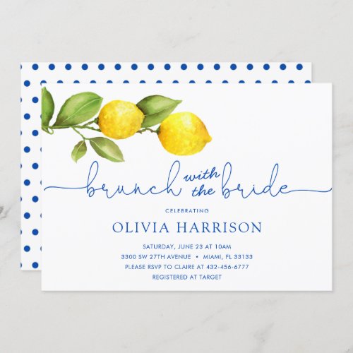 Lemon Brunch with the Bride Shower Invitation