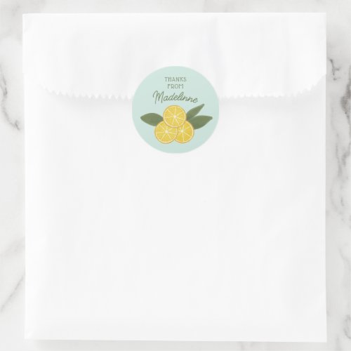Lemon Cake Bridal Shower Invitation Classic Round Sticker