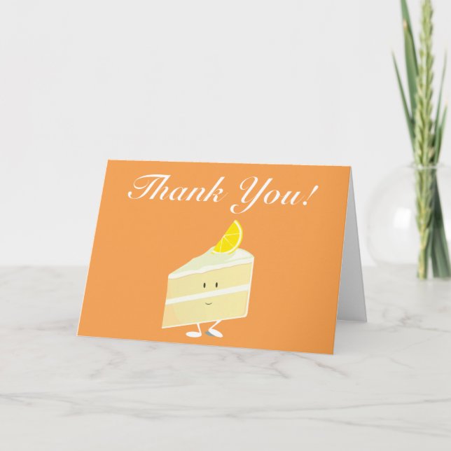 Lemon cake slice thank you card (Front)