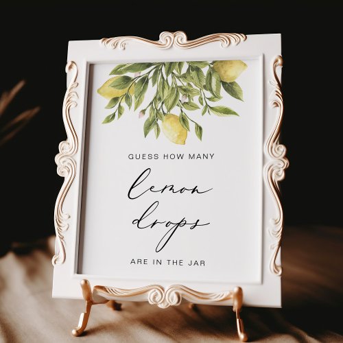 Lemon Calligraphy Bridal Shower Lemon drops Sign