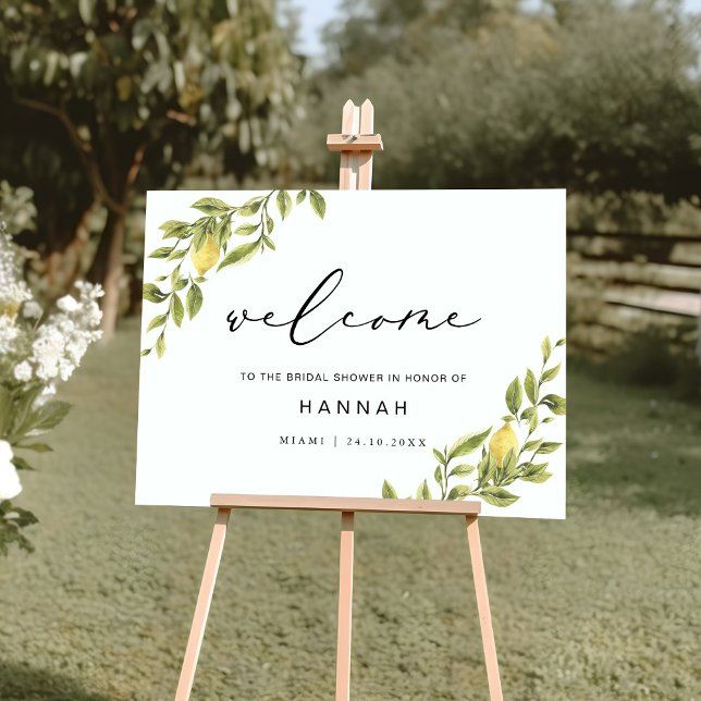 Lemon Calligraphy Bridal Shower welcome sign (Creator Uploaded)