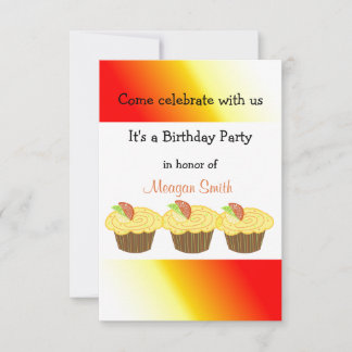 Lemon Candied Cupcakes Invitation