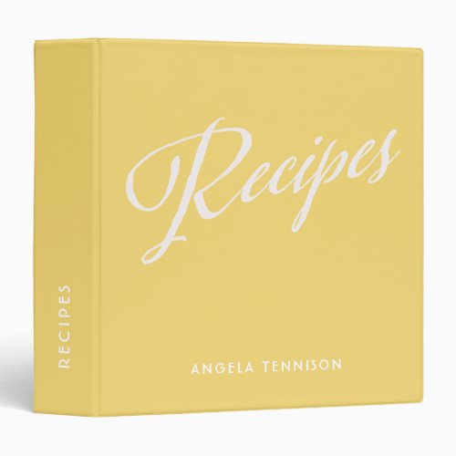 Lemon Candy Personalized Recipe Journal 3 Ring Binder