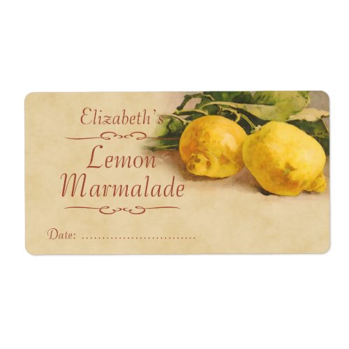 Lemon Canning label