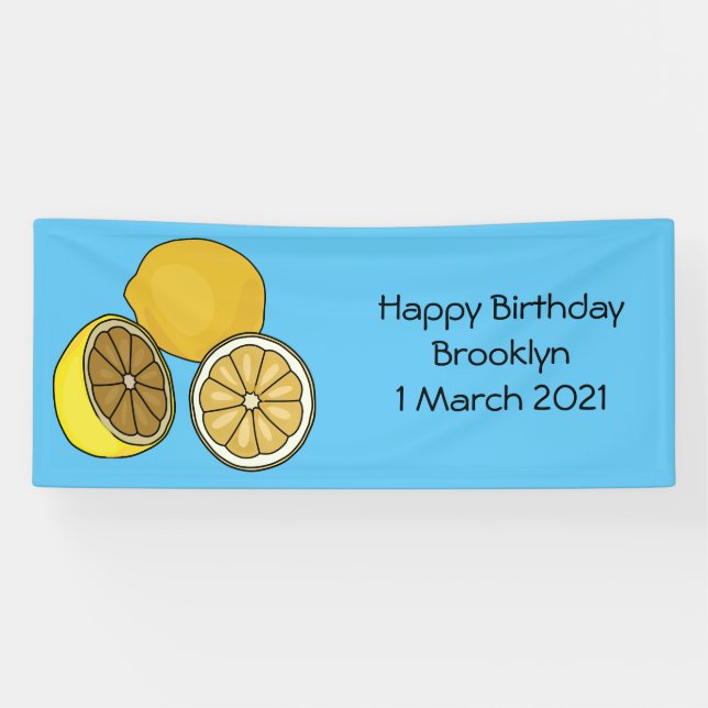 Lemon cartoon illustration banner (Horizontal)
