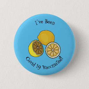 Lemon cartoon illustration button
