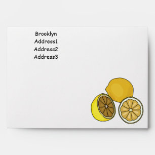 Lemon cartoon illustration envelope