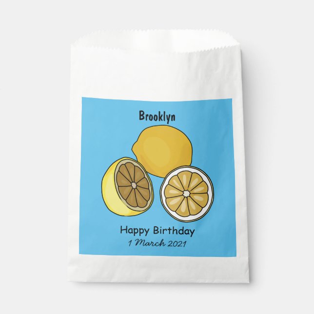 Lemon cartoon illustration favor bag (Front)