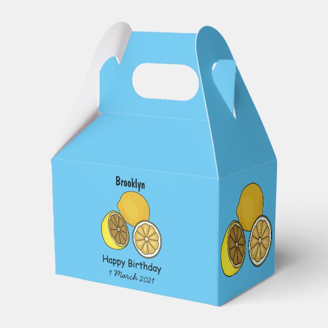 Lemon cartoon illustration favor boxes (Front Side)