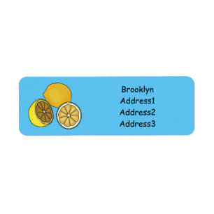 Lemon cartoon illustration label