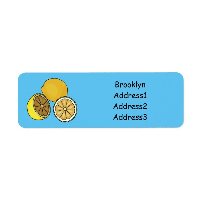 Lemon cartoon illustration label (Front)