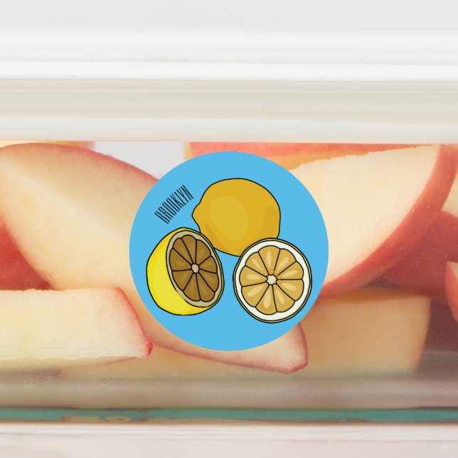 Lemon cartoon illustration labels (Affixed)