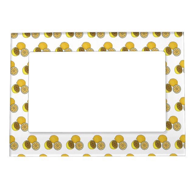Lemon cartoon illustration magnetic frame (Front)