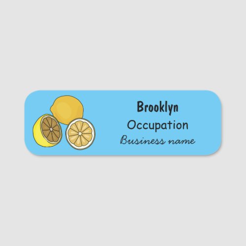 Lemon cartoon illustration name tag