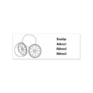 Lemon cartoon illustration rubber stamp