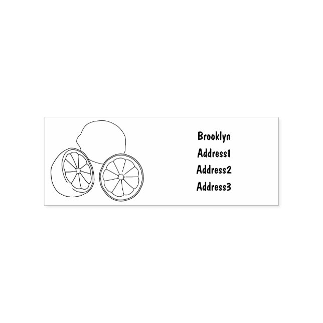 Lemon cartoon illustration rubber stamp (Imprint)