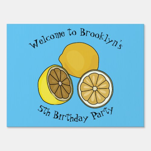 Lemon cartoon illustration sign