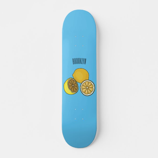 Lemon cartoon illustration skateboard (Front)